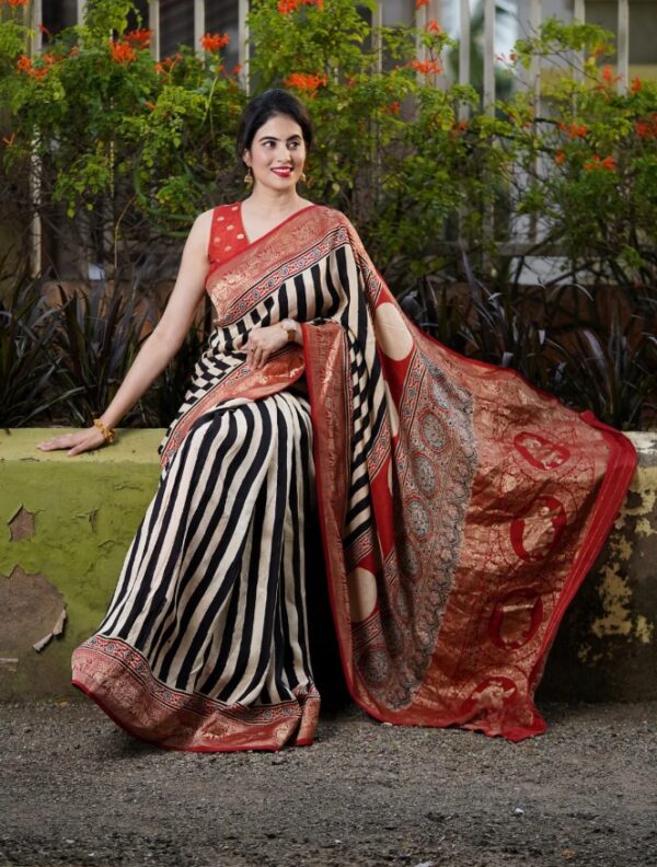 Digital Print Silk Sharee - Image 3