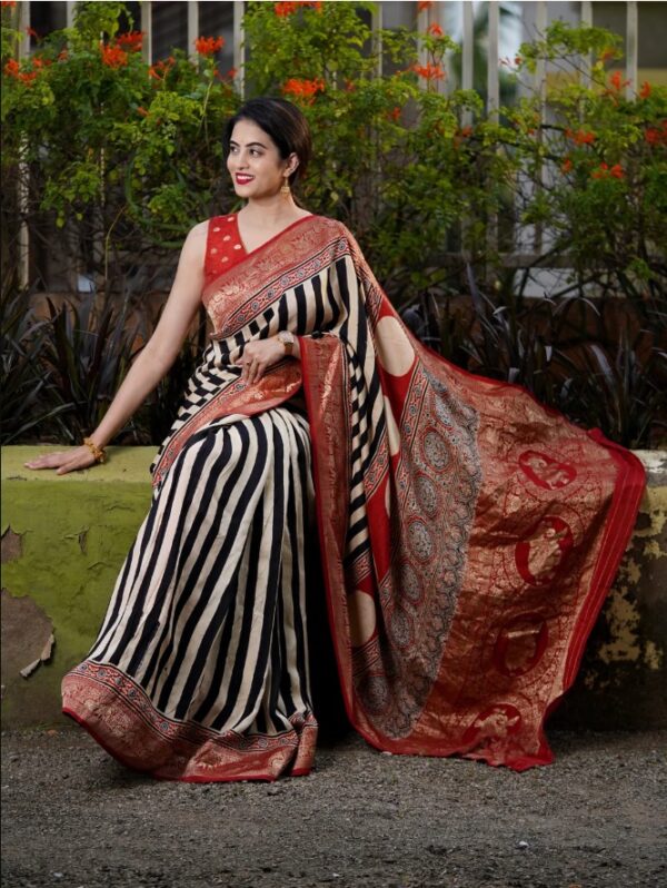 Digital Print Silk Sharee - Image 5