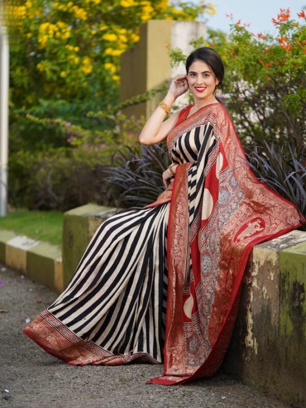Digital Print Silk Sharee - Image 4